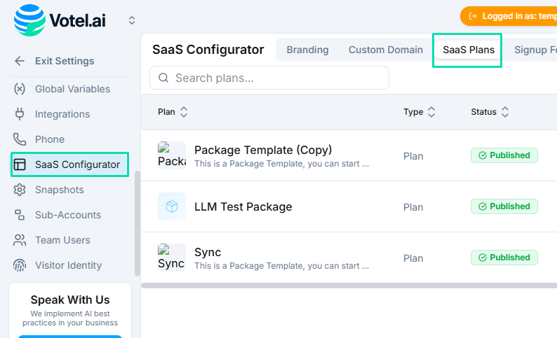 SaaS Plans and Pricing